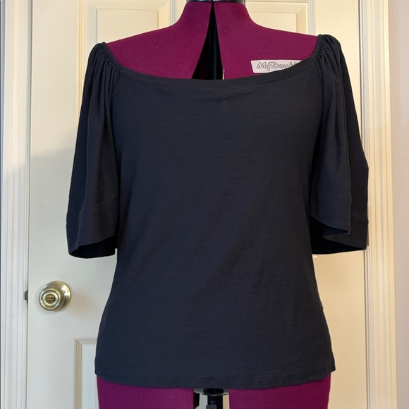 Nation LTD Jayden Flutter Sleeve Pima Cotton Blouse Tee Sz XXL - Picture 6 of 10